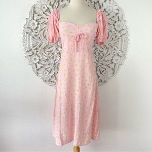 {Faithfull The Brand} Juniper Peasant Midi Dress, Luda Floral, Size 6/M, NWT